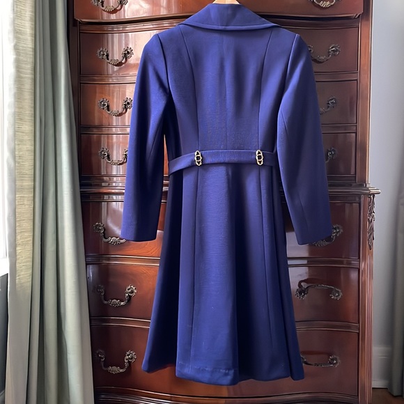 Rare vintage L C Mae’s Globetrotter shower repellent coat in navy blue. Small - Picture 2 of 11
